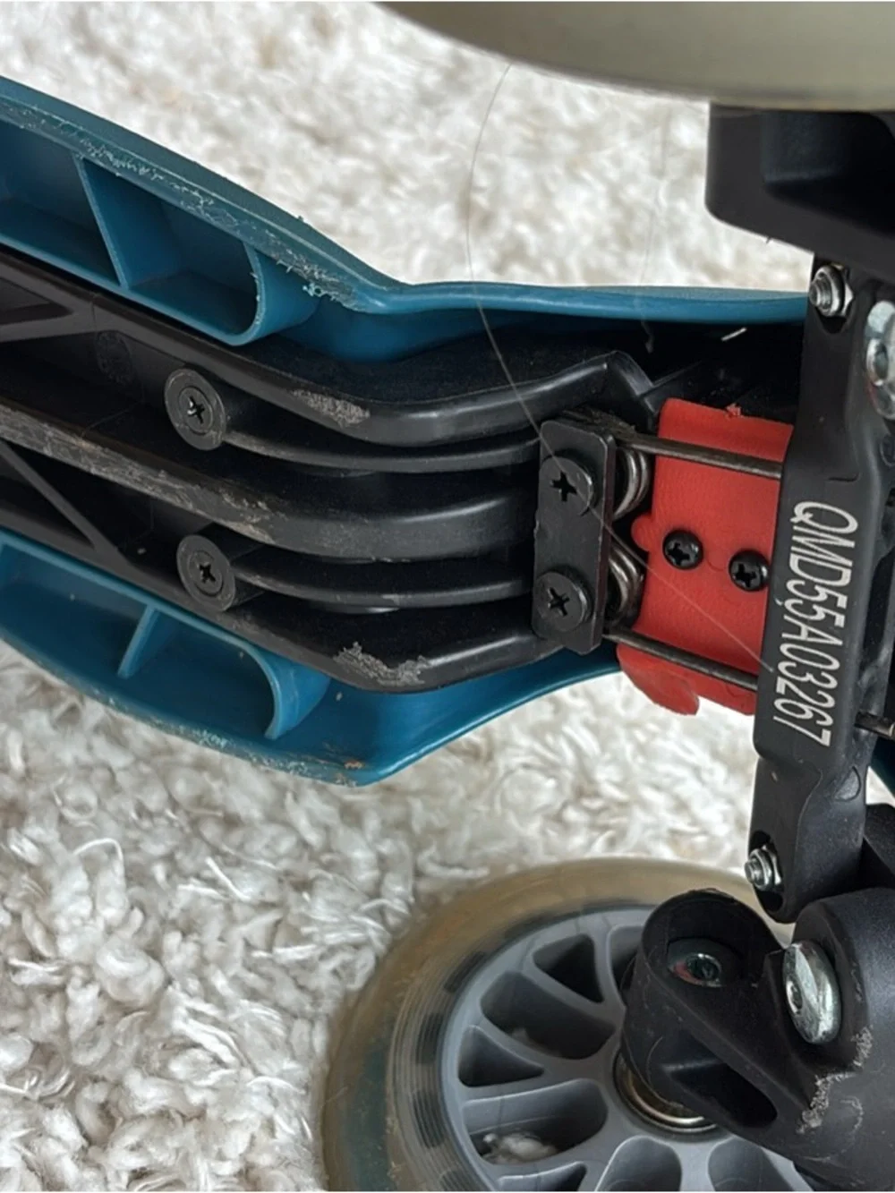 Micro Mini Kick Scooter in Teal Blue with Green Accents